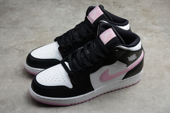 Jordan 1 Mid White Black Light Arctic Pink - 555112-103
