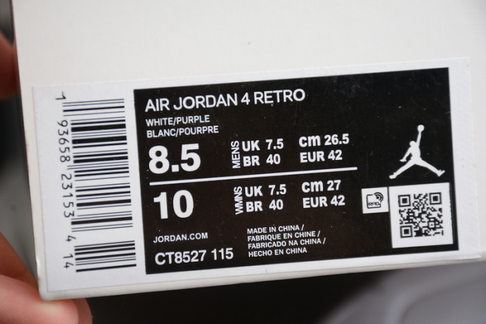 Jordan 4 Retro Metallic Purple CT8527-115