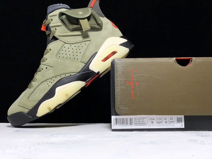 TRAVIS SCOTT AIR JORDAN 6 MEDIUM OLIVE CACTUS JACK CN1084-200