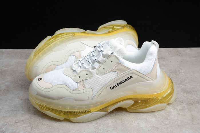 BLEN Triple S Neon white and yellow Clear Sole 541624 W09OL 3803