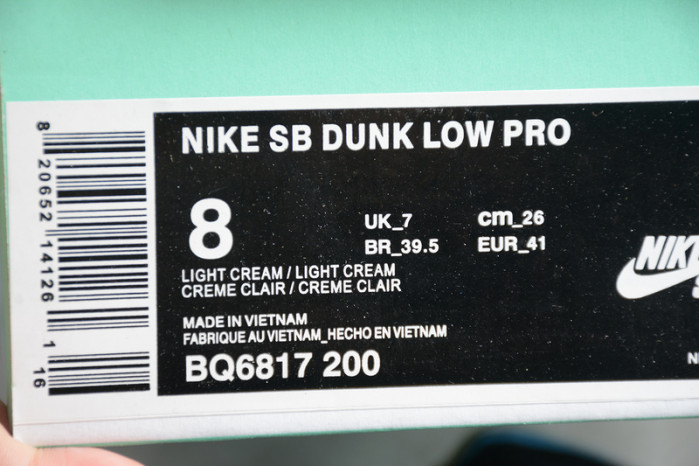 Nike SB Dunk Low Light Cream Thunderstorm BQ6817-200