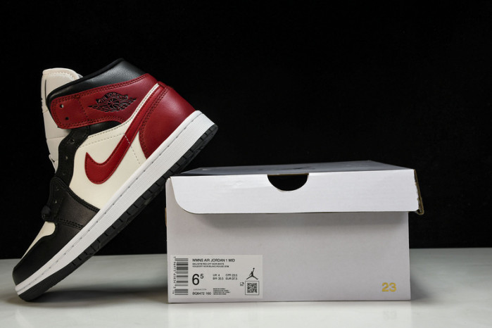 WMNS Air Jordan 1 Mid“Black Toe” BQ6472-160