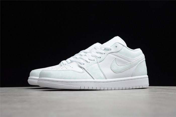 Jordan 1 Low Triple White Tumbled Leather - 553558-130