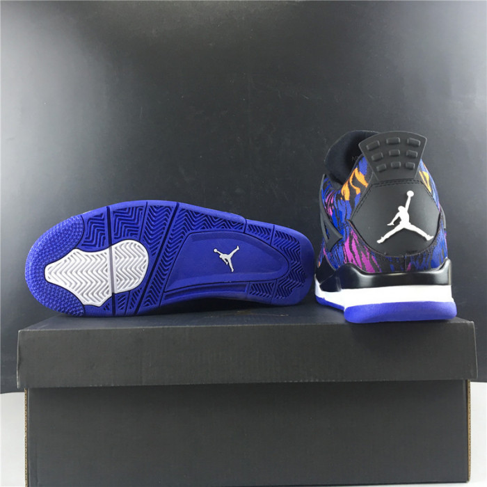 AIR JORDAN 4 BLACK WHITE RUSH VIOLET RACER BLUE BQ9043-005