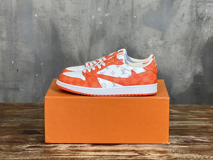 L.V # & AJ1 joint model inverted hook sneakers