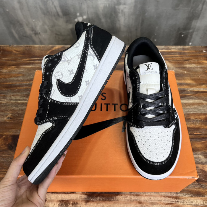 L.V # & AJ1 joint model inverted hook sneakers