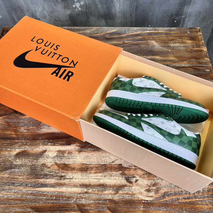 L.V # & AJ1 joint model inverted hook sneakers